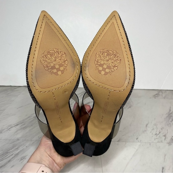 Vince Camuto Kempern Jeweled Black Heeled Mule 7M - Picture 12 of 13